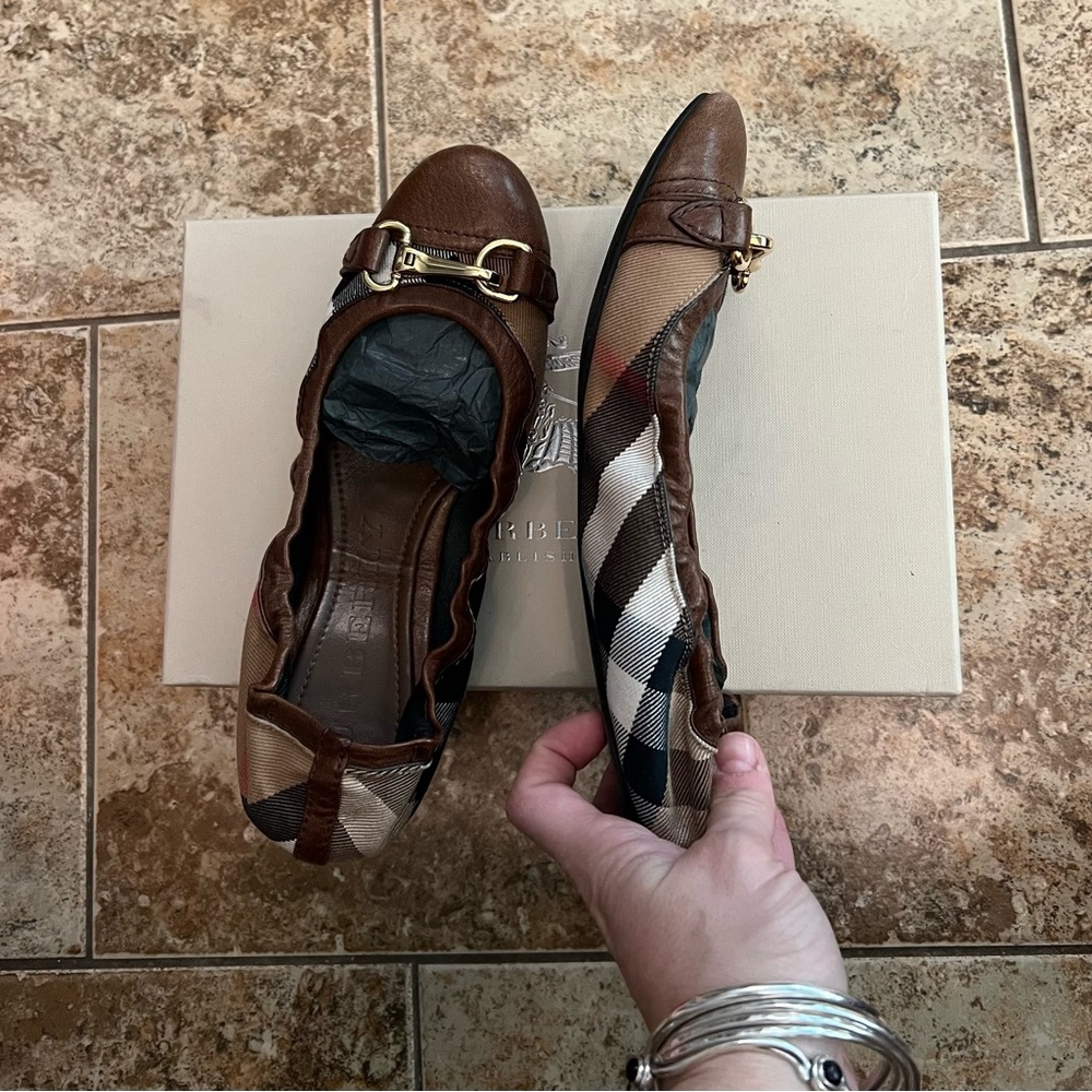 Burberry Heritage Housecheck Shipley Ballerina Flats Sz 39.5 View 5